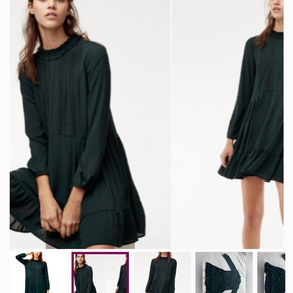 Aritzia Sunday Best Raleigh French Chic Burgundy Dress | Lace Ruffle Detail | XS - Picture 5 of 16
